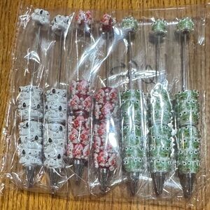 Set of 7 Beaded Character DIY Pens